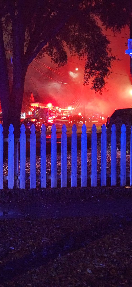 According to a Columbus man who lives around the corner and took these shots below firefighters have the majority of it under control from what he can tell. He also says the power lines are starting to pop