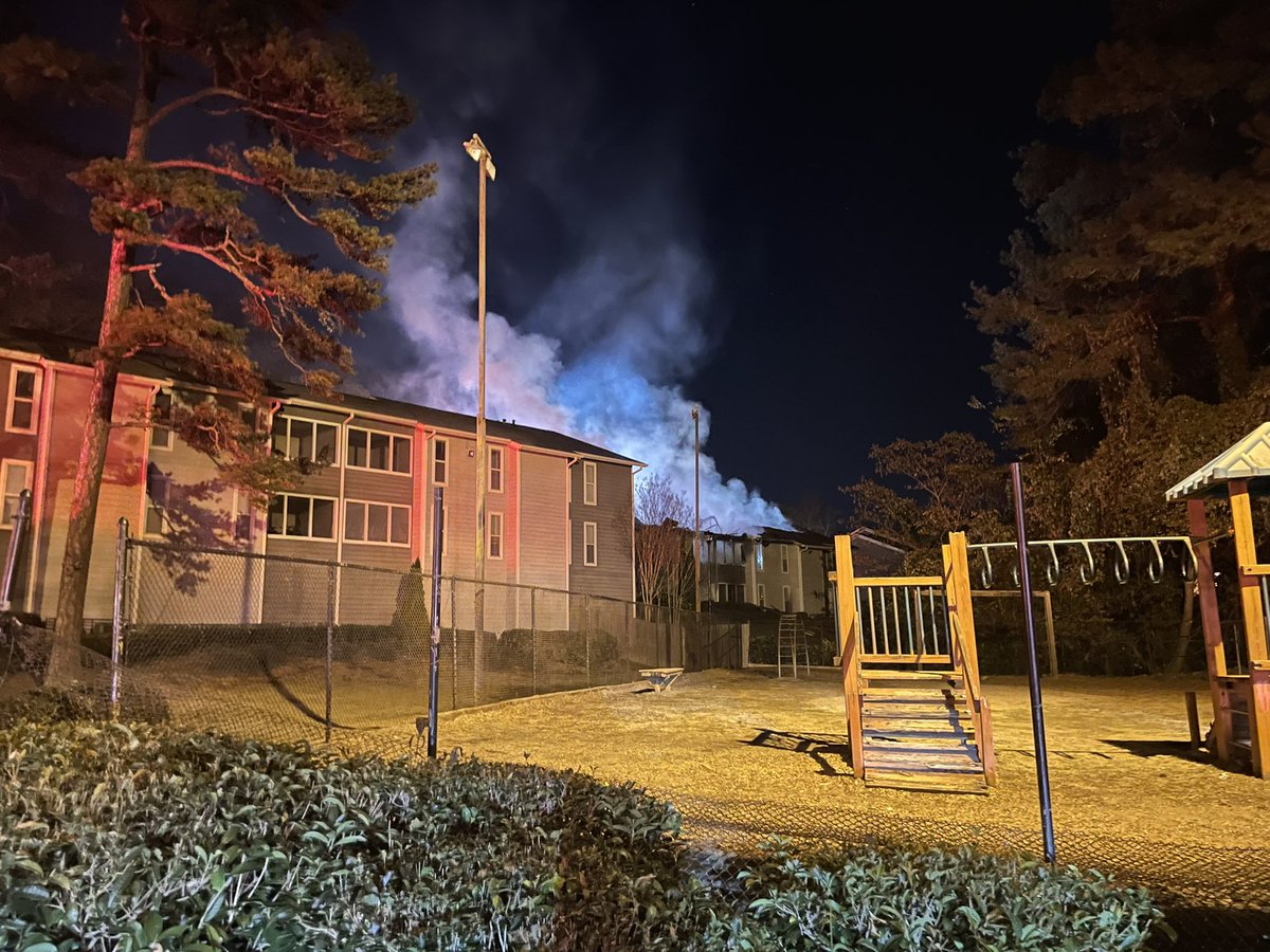 DeKalb County Fire crews are battling an apartment fire at the Ellis Apartments off Brocket Rd in Clarkston. Heavy smoke is coming from at least one building here. Not clear how many are displaced or if there are any injuries