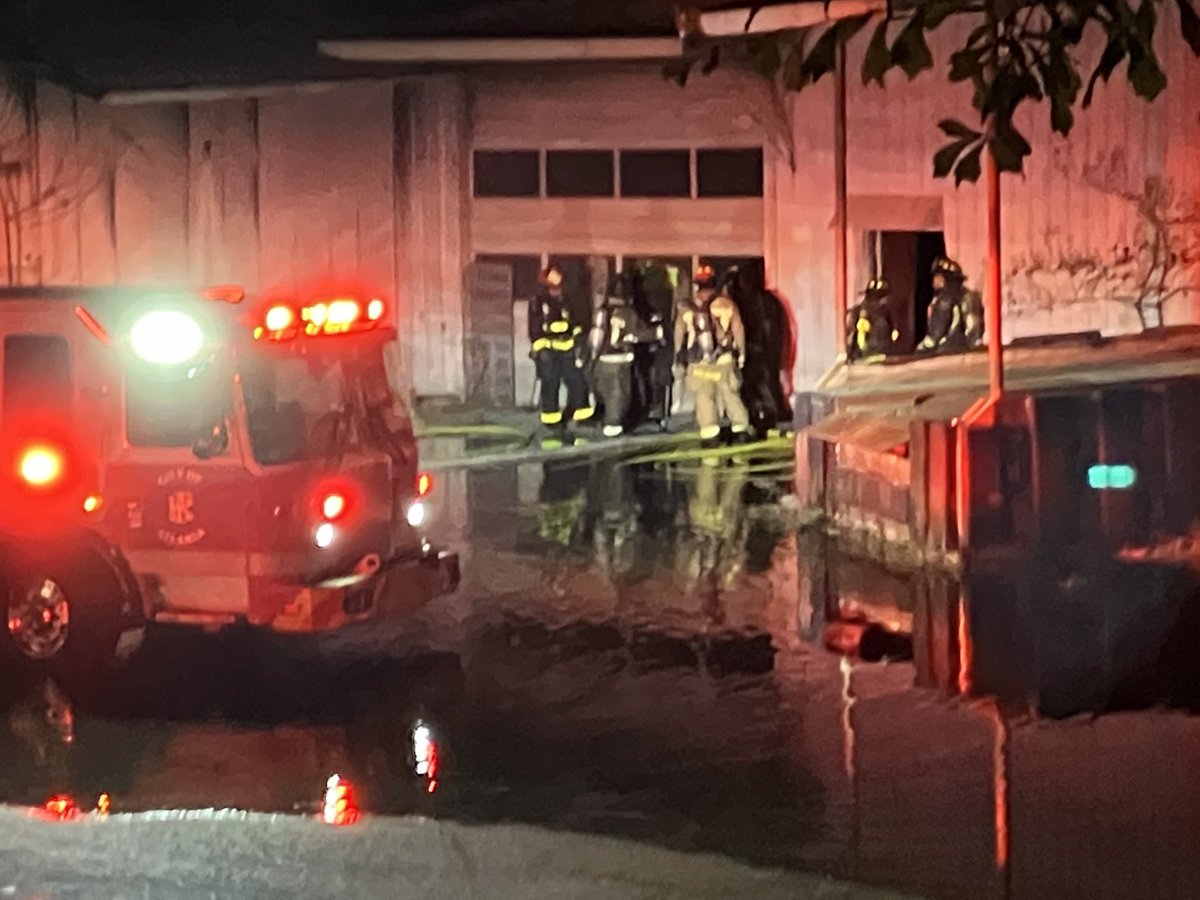 Warehouse fire on Bishop Street in NA Atlanta near Atlantic Station. Battalion Chief tells no one was injured