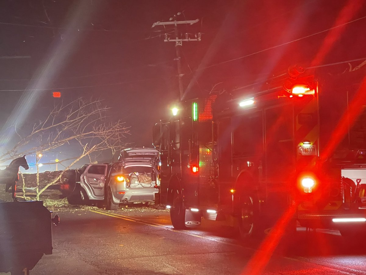 Two large trees came crashing down overnight in two different counties