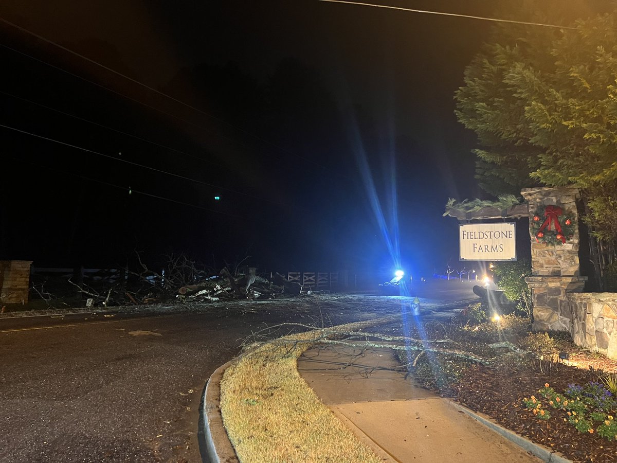 Two large trees came crashing down overnight in two different counties