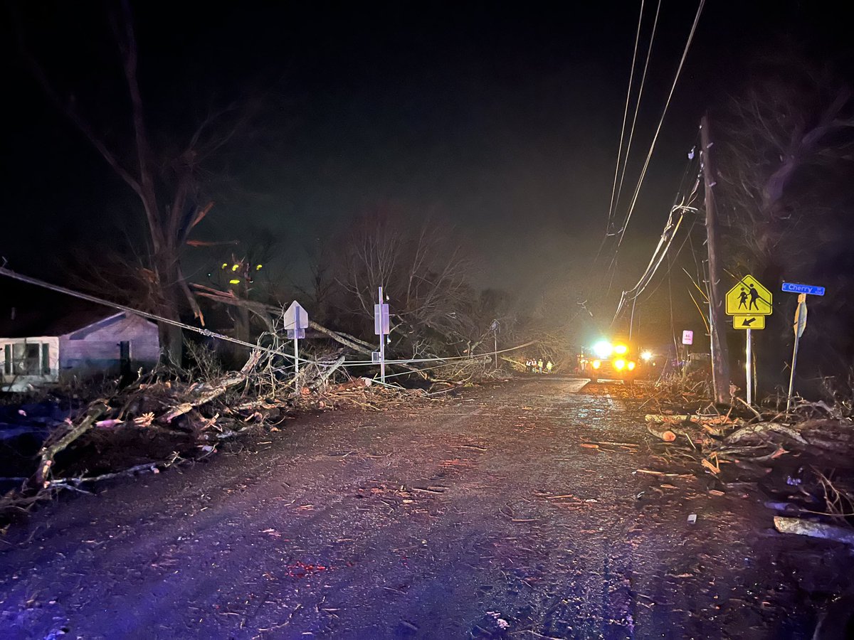 Griffin, GA. Curfew in effect. It's bad as far as wide spread damage. A lot of the town without power. Unclear on injuries as crews are still responding to calls of service