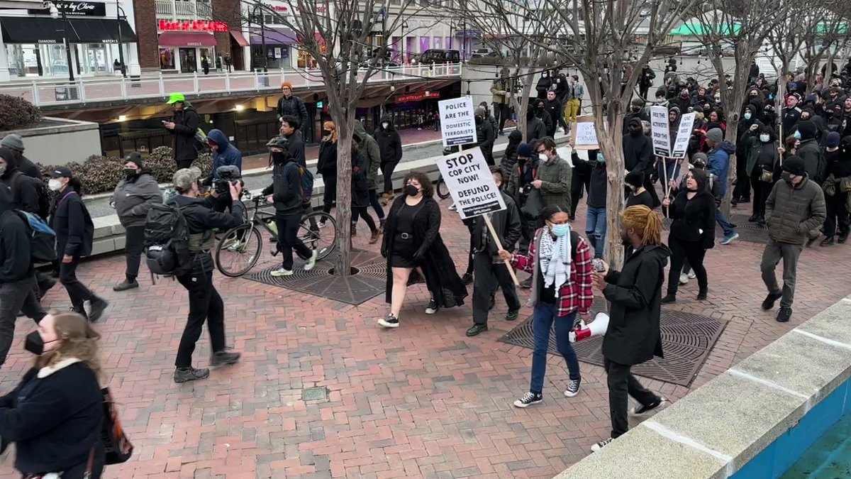 This was the scene at Underground Atlanta earlier today when the protest was mostly peaceful and just as COPCITY protesters started their march into the streets, things took a turn when a portion of the group began to vandalize buildings and police vehicles