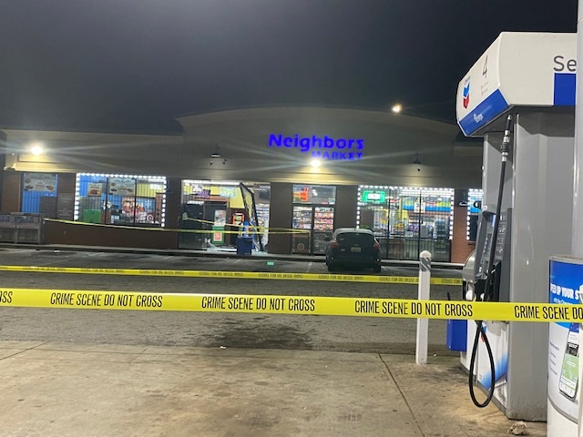 DeKalb Police are looking for the driver who crashed into the front of a gas station in Decatur this morning just after 2 a.m