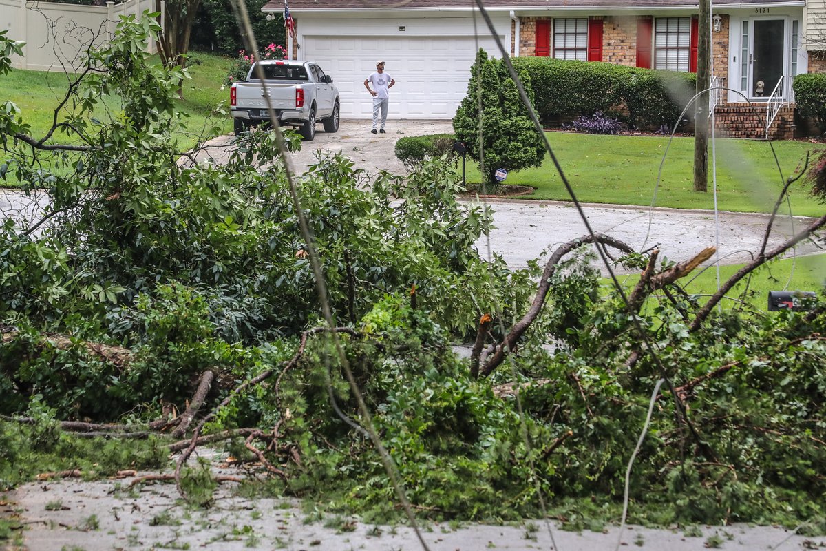 As many as 155,000 @GeorgiaPower customers statewide were affected by thunderstorms Sunday evening. nnMore than 50,000 across the state are waking up still without power