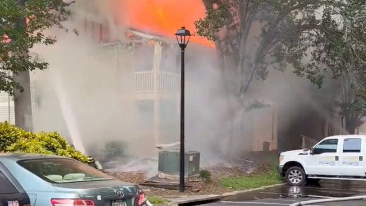 Firefighters are on scene of the apartments in Sandy Springs.