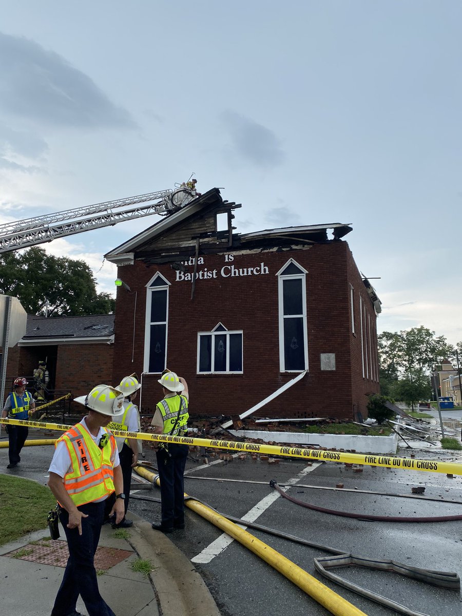 SFD crews have extinguished the structure fire at McAllister St and Hitch Dr., due to the extent of the fire, the roof of Central Missionary Baptist church collapsed. SFD secured the fire before anymore damage could be done. No injuries to report