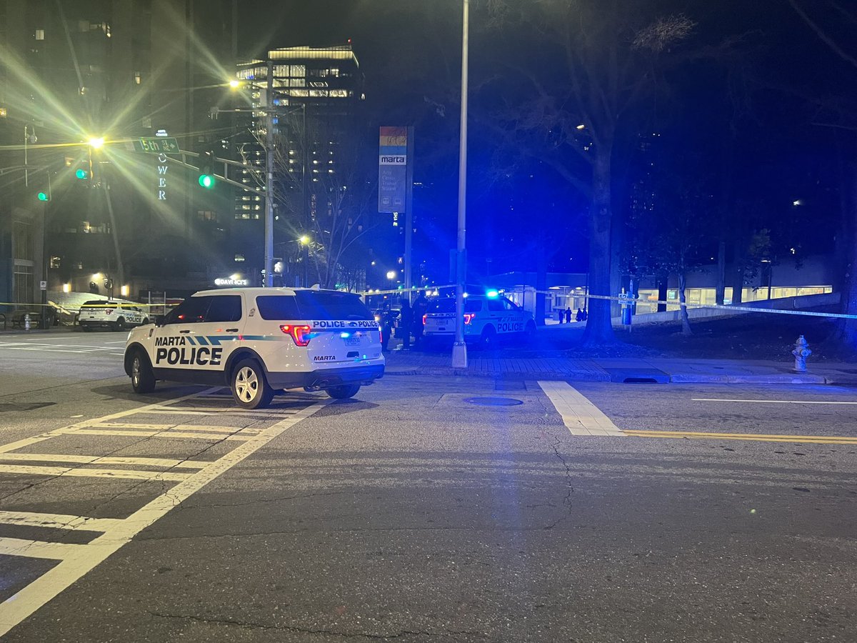 Heavy police presence at the MARTA Arts Center station in midtown Atlanta. Police say two were shot/injured and multiple are in custody