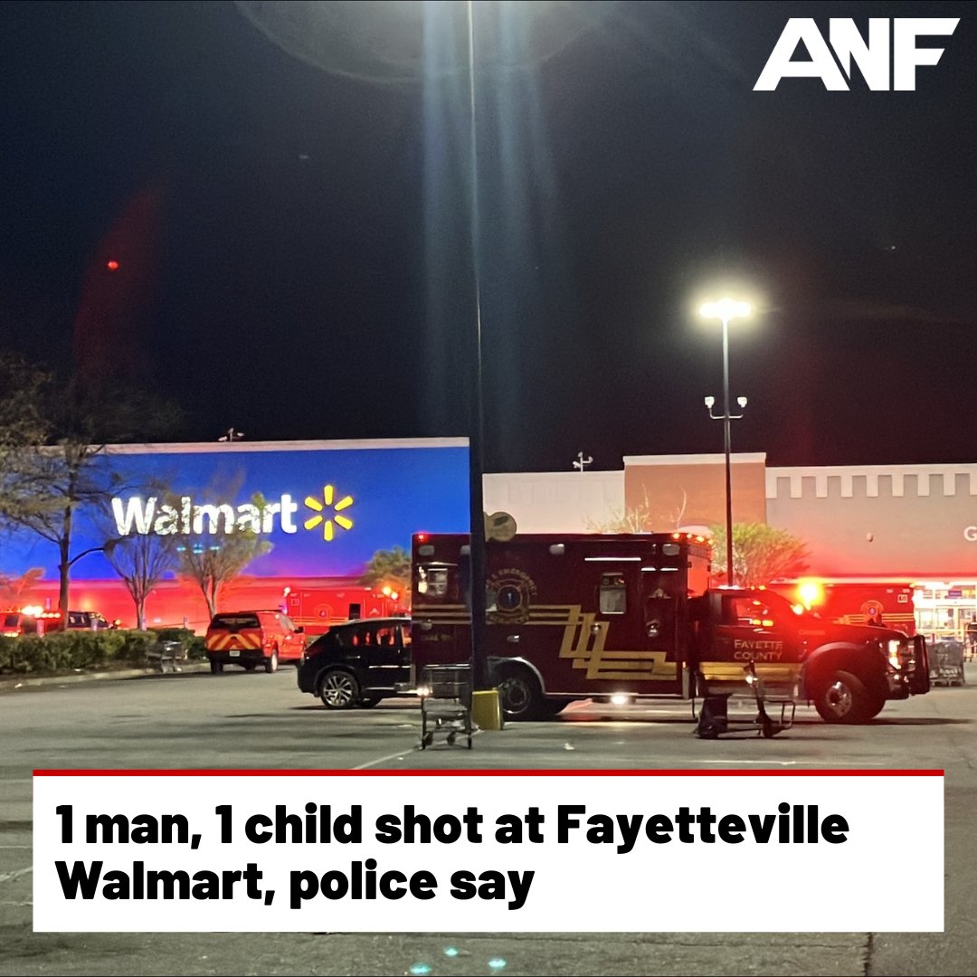 One man and one child have been injured in a shooting at a Walmart in Fayetteville, according to police