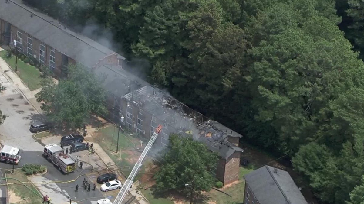 Crews are on scene of a large fire at an apartment complex in southwest Atlanta. nIt appears the  is at 320 Fairburn Road SW, which is Country Oaks Apartments