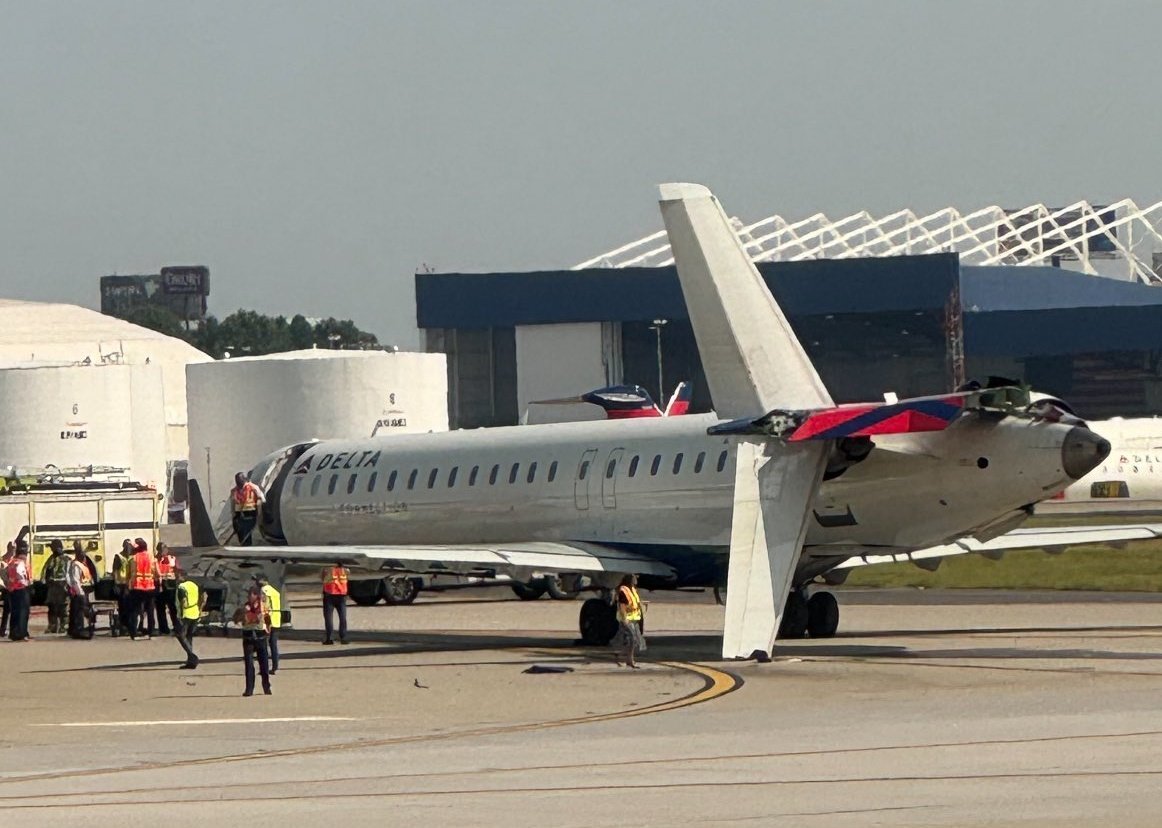 Delta Air Lines A350-941 collides with a Delta Connection Bombardier CRJ-900LR at Atlanta International Airport. The accident resulted in the vertical and horizontal stabilizer of the CRJ being severed from the aircraft. According to Delta Air Lines, the wing of an Airbus A350 taxiing out as DL295 from Atlanta to Tokyo-Haneda made contact with the tail of an Endeavor Air CRJ-900, DL5526 to LaFayette, Louisiana, on an adjacent taxiway, resulting in damage to the tail of the regional jet and the wing of the A350