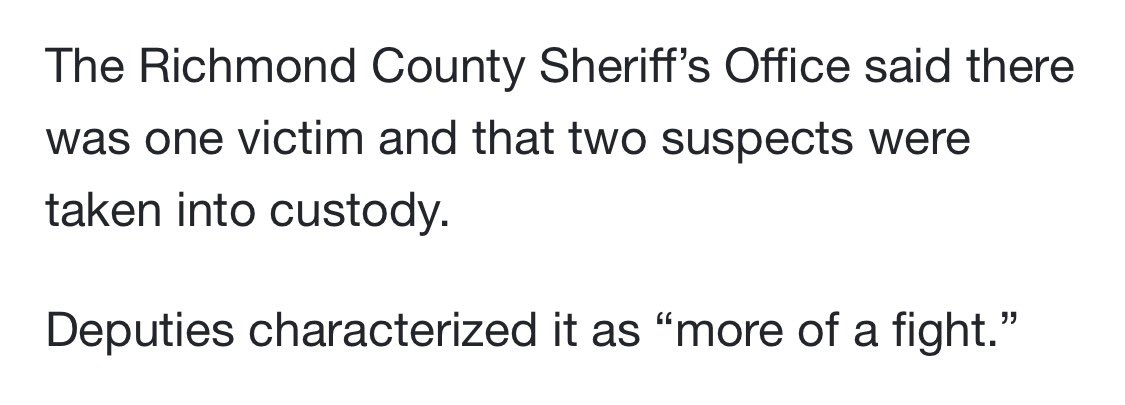 1 victim. 2 suspects in custody. Stemmed from a fight