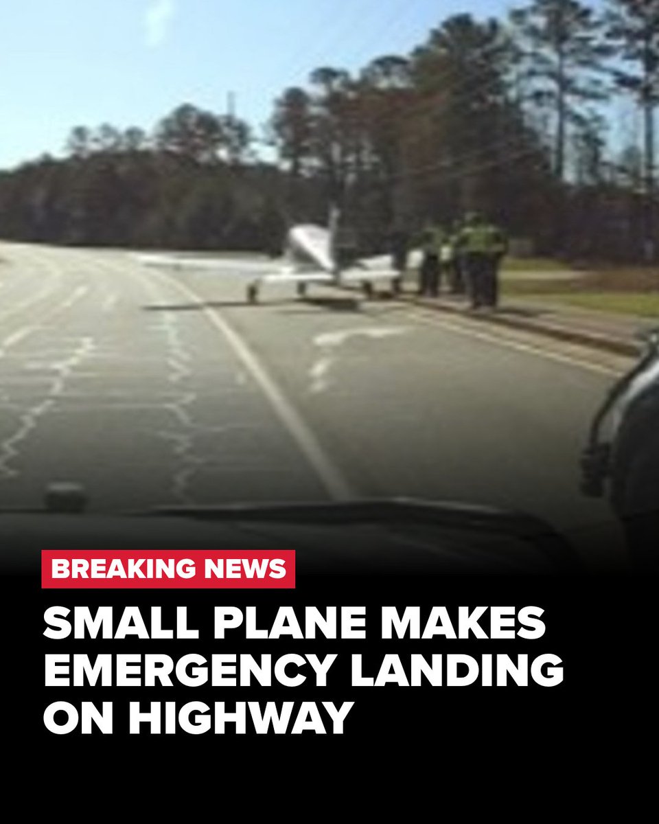 A small plane made an emergency landing on Highway 74 in Peachtree City after engine trouble.